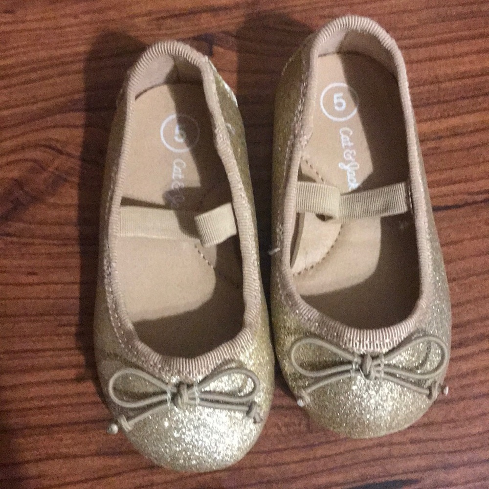 Toddler Dresses Shoes - Cat & Jack Gold size 5